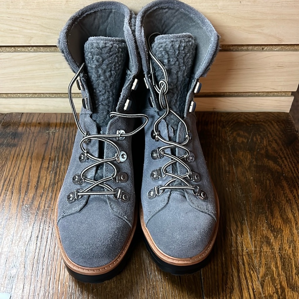 Marc Fisher grey boots, like new, lace front